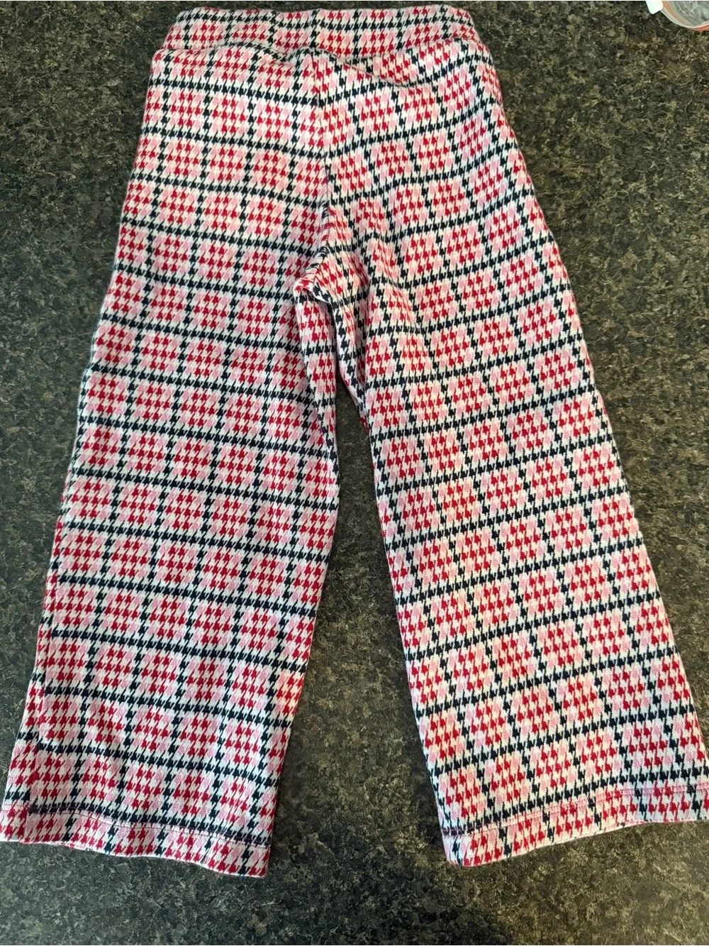 ⭐️ Kids Old Navy Red, Black and White Checked Wide-Leg Pants